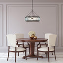 25" W 3-Light Gwen Black Metal and Glass Pendant