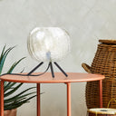 11.5" H Libby Black Tripod Table Lamp with a Green Luster Globe Shade