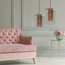 17"H Park Ave Cylinder 1-Light Glass Pendant