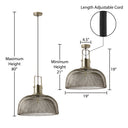 19" W Kayla Industrial Silver Dome Shade Pendant