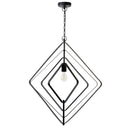 27.5" L Carmen Industrial Black Square Shade Pendant Light