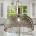 19" W Kayla Industrial Silver Dome Shade Pendant