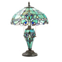 20"H Tiffany Style Magna Carta Stained Glass Double Lit Table Lamp