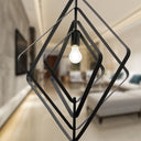 27.5" L Carmen Industrial Black Square Shade Pendant Light