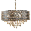 24"W Brielle Polished Nickel and Crystal 3-Light Chandelier