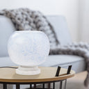 13" H Nautical White/Blue Globe Shade Stacked Base Accent Lamp