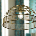 16" W Clara Industrial Gold Dome Shade Pendant