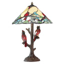 23.75"H Triple-Lit Stained Glass Cardinal Lamp
