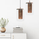 17"H Park Ave Cylinder 1-Light Glass Pendant