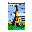 14.5" H Eiffel Tower Stained Glass Window Panel