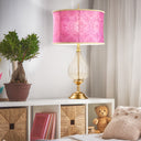 30.5" H Colette Fuchsia Drum Shade Geometric Glass Table Lamp