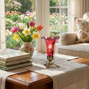 9"H Hand Blown Mercury Glass Lily Uplight Accent Lamp