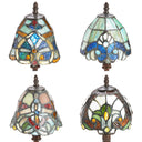 Set of 4 Family Favorites Tiffany Style Stained Glass Mini Accent Lamps
