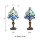 Set of 4 Family Favorites Tiffany Style Stained Glass Mini Accent Lamps