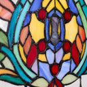 30"L Fleur De Lis Stained Glass Pub Window Panel