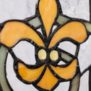 30"L Fleur De Lis Stained Glass Pub Window Panel