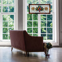 30"L Fleur De Lis Stained Glass Pub Window Panel