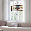 30"L Fleur De Lis Stained Glass Pub Window Panel