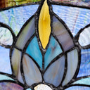 11"H Victorian Corista Half-Moon Stained Glass Window Panel
