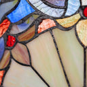 11"H Victorian Corista Half-Moon Stained Glass Window Panel