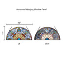 11"H Victorian Corista Half-Moon Stained Glass Window Panel