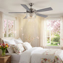 52"W LED Roxsie 5-Blade Crystal LED Chandelier Ceiling Fan