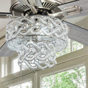 52"W LED Olivia 5-Blade Beaded Braid Wedding Band Ceiling Fan