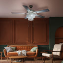 52"W LED Olivia 5-Blade Beaded Braid Wedding Band Ceiling Fan