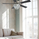 52"W LED Olivia 5-Blade Beaded Braid Wedding Band Ceiling Fan