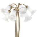 21" H Lily 10 Light Table Lamp. Close up of shades lit