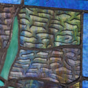 10.5"H Tommy the Green Sea Turtle Stained Glass Window Panel