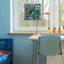 10.5"H Tommy the Green Sea Turtle Stained Glass Window Panel