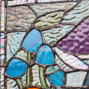 11.5"H Erin Green Mushrooms Stained Glass Window Panel