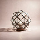 12.5" H Bronze & Clear Geometric Globe Shade Accent Lamp - River of Goods