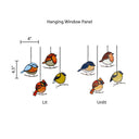 4.5" H Bird Quartet Stained Glass Window Panel Set