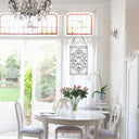 20" H Clear Floral Beveled Glass Window Panel