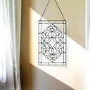 20" H Clear Floral Beveled Glass Window Panel