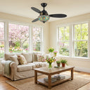 42" W Pierre LED Indoor Multicolored Mosaic Glass Ceiling Fan with Remote Control