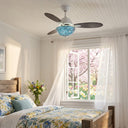 42" W Pierre LED Indoor Blue and Teal Mosaic Glass Ceiling Fan with Remote Control