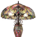 24.5" H Halston Double Lit Amber Bowl Shade Stained Glass Table Lamp