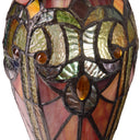 24.5" H Halston Double Lit Amber Bowl Shade Stained Glass Table Lamp