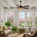 52" W Kyle Indoor Tiffany Stained Glass Ceiling Fan with Remote Control