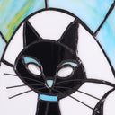 17" H Tiffany-Style Halloween Cat Stained Glass Window Panel