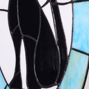 17" H Tiffany-Style Halloween Cat Stained Glass Window Panel