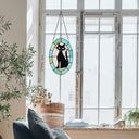 17" H Tiffany-Style Halloween Cat Stained Glass Window Panel