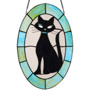 17" H Tiffany-Style Halloween Cat Stained Glass Window Panel