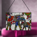 20" W Mother and Baby Elephant Stained Glass Window Panel