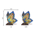 9.5"H Stained Glass Butterfly Wings Accent Lamp
