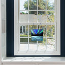 12.5"H Elena Northern Lights Lake Stained Glass Window Panel