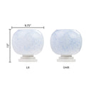 13" H Nautical White/Blue Globe Shade Stacked Base Accent Lamp
